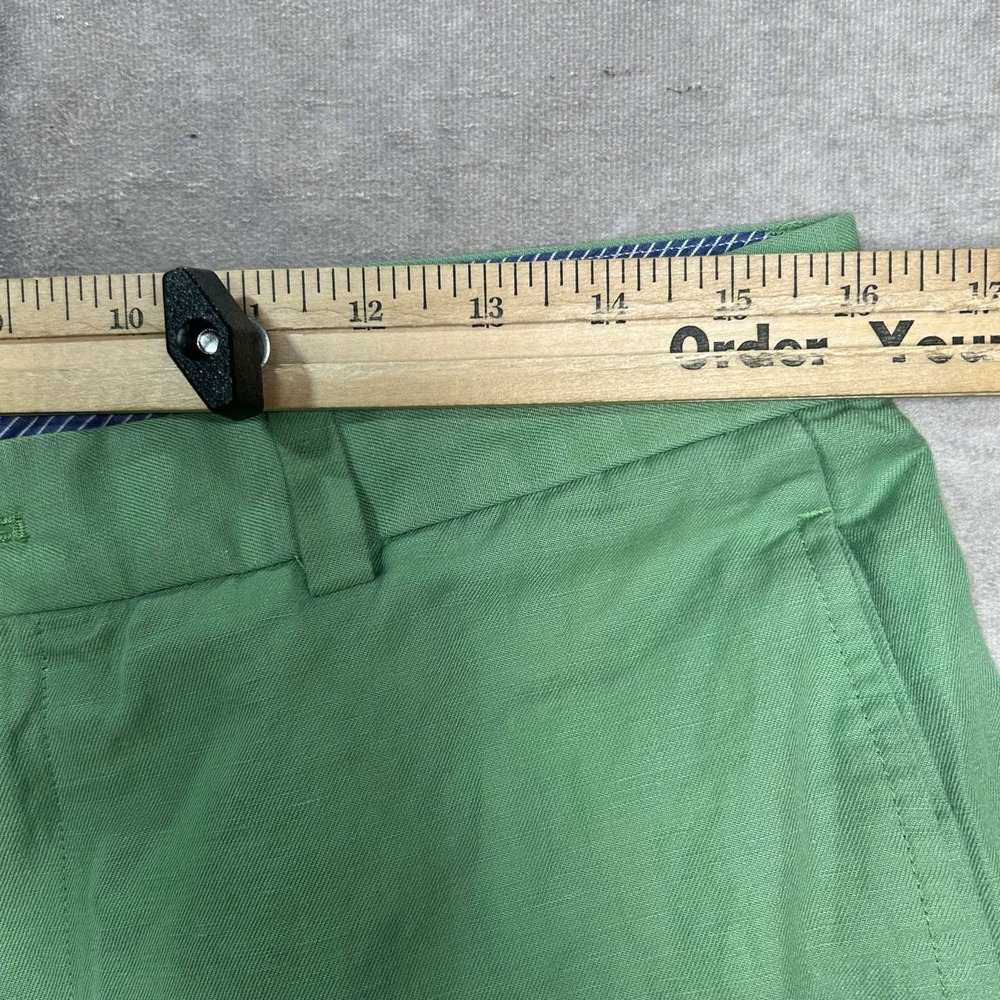 Brooks Brothers Hudson Chino Pants 38x30 Green Linen Blend Tapered Spring Preppy - Picture 3 of 8